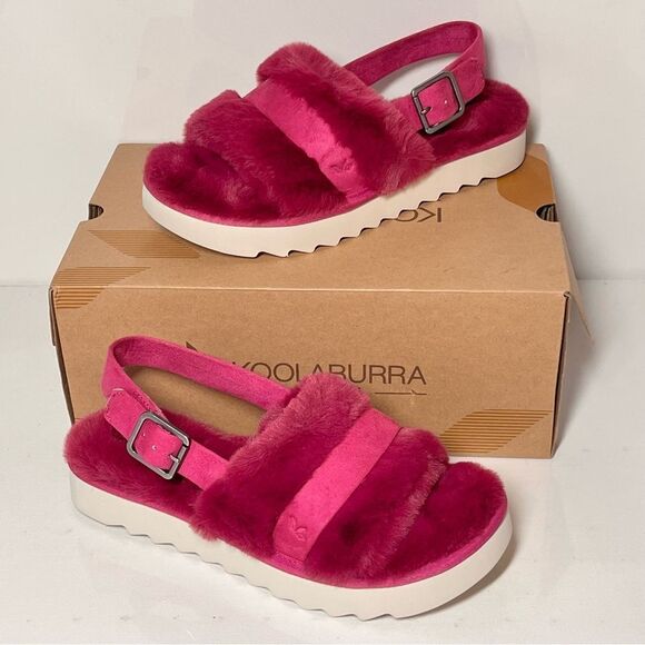 Koolaburra by UGG Fuzz'd Out Adjustable Slide Sandals - Picture 1 of 7